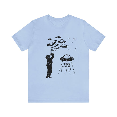 Baby Blue - L - Are Aliens Real? Unisex Cotton T-Shirt