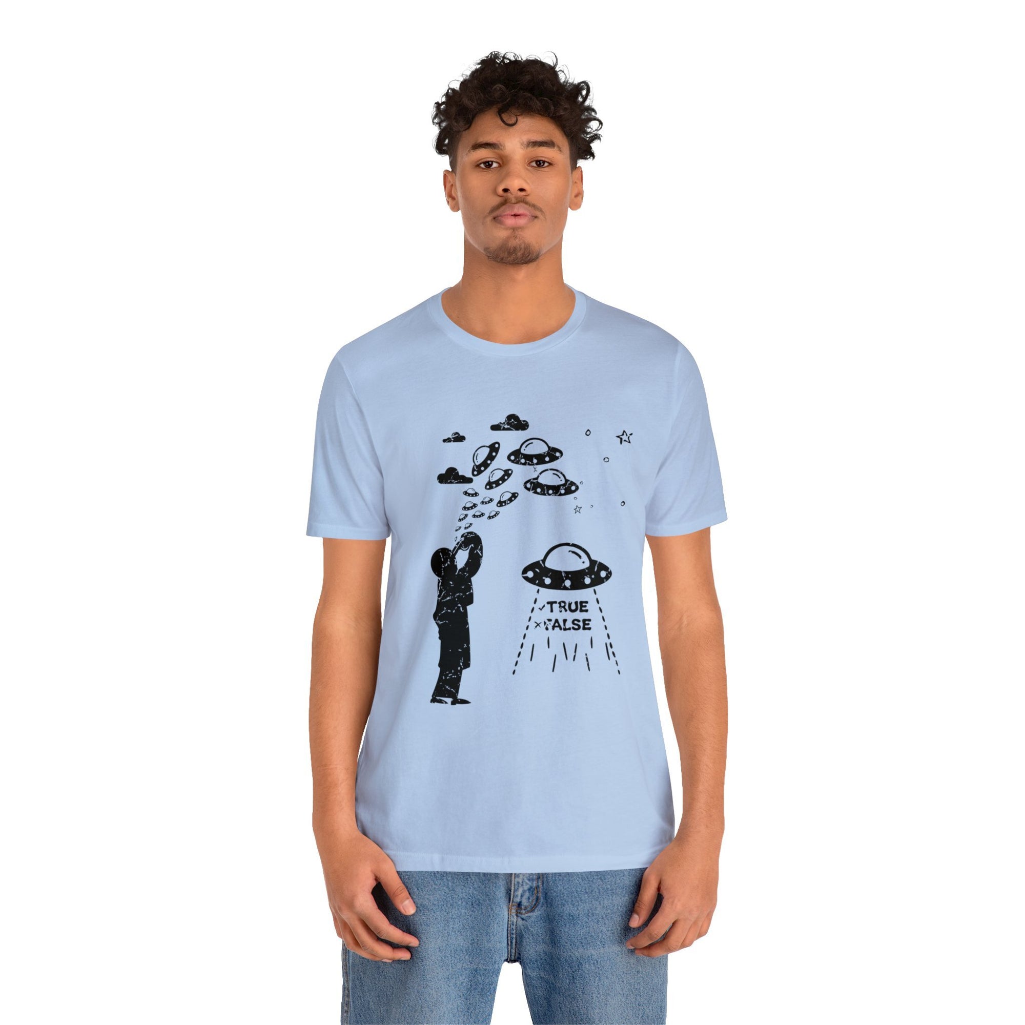 Baby Blue - L - Are Aliens Real? Unisex Cotton T-Shirt