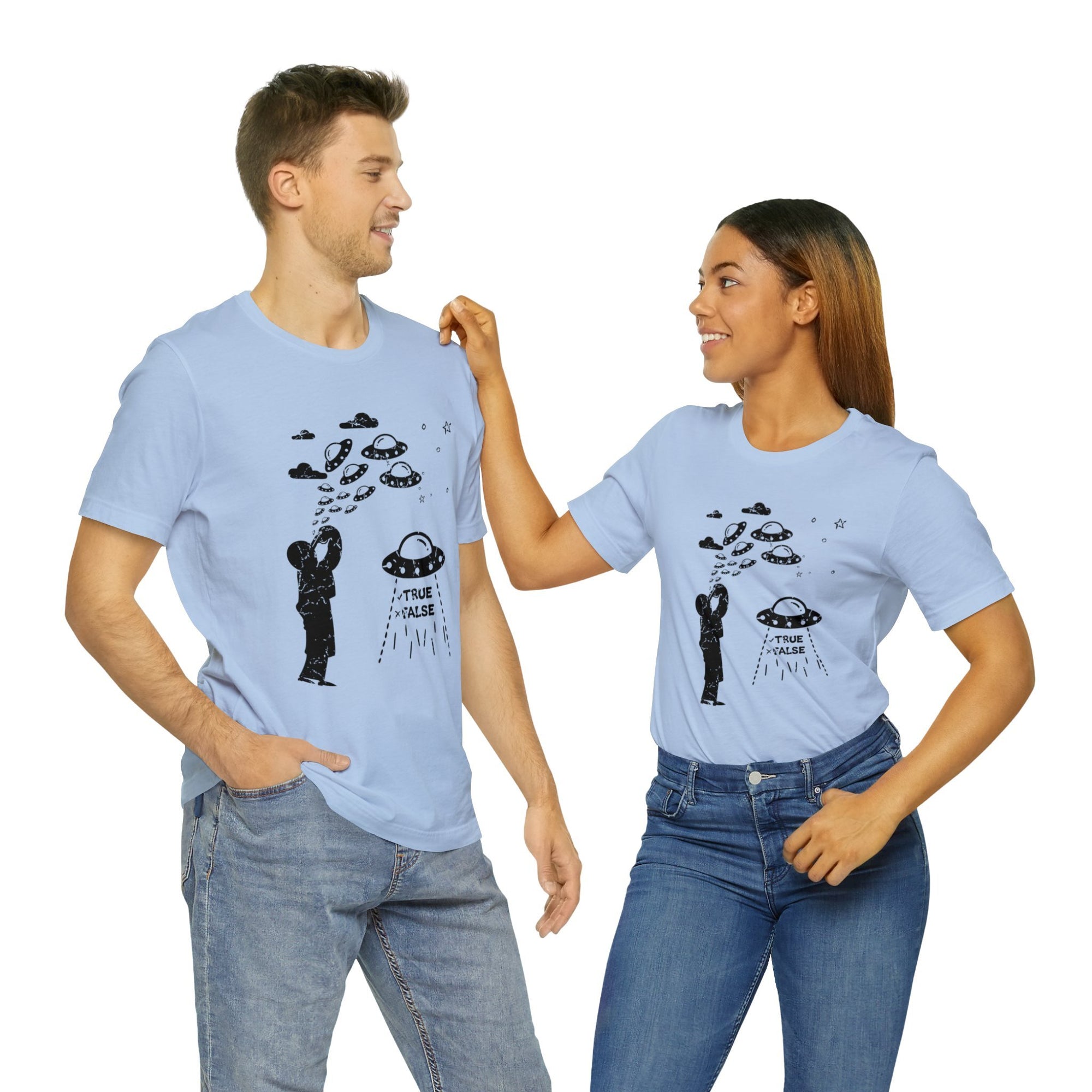 Baby Blue - L - Are Aliens Real? Unisex Cotton T-Shirt