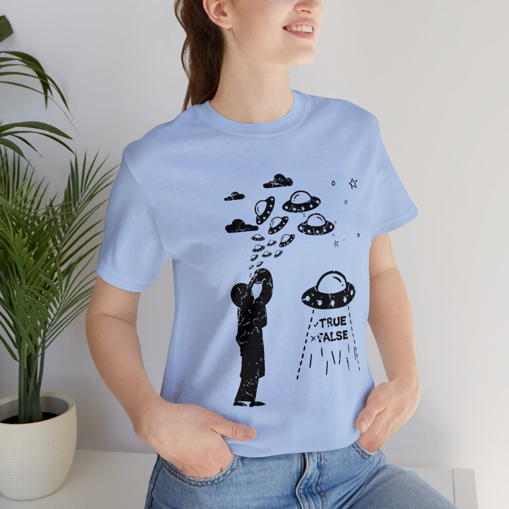 Baby Blue - M - Are Aliens Real? Unisex Cotton T-Shirt