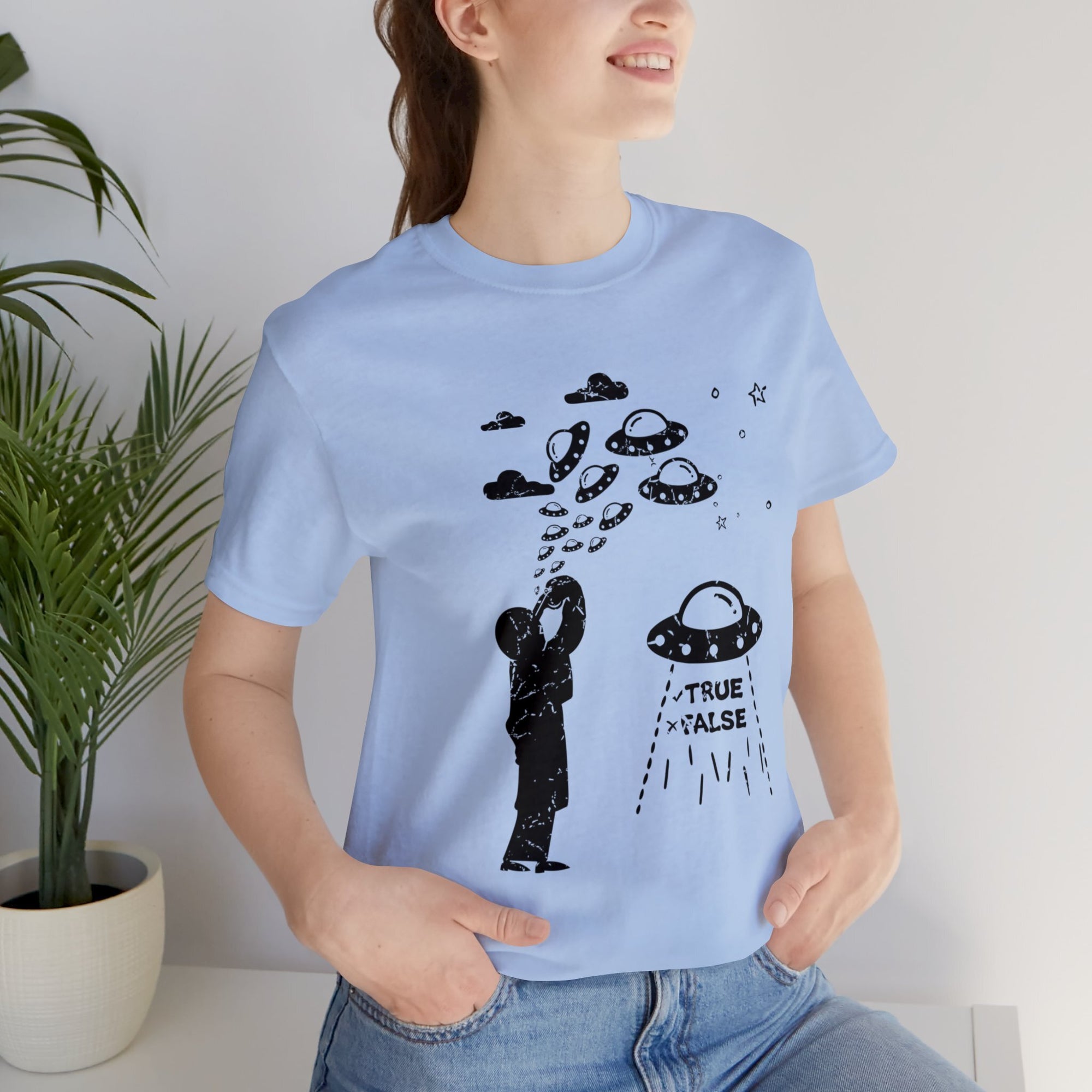 Baby Blue - M - Are Aliens Real? Unisex Cotton T-Shirt