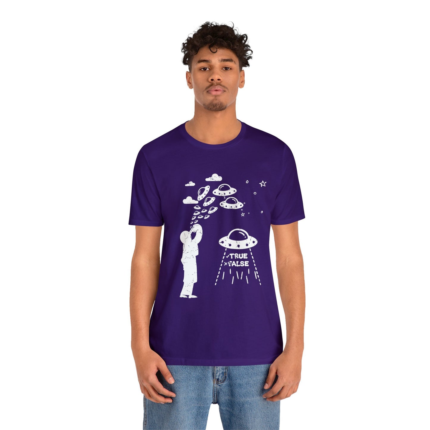 Purple - L - Are Aliens Real? Unisex Cotton T-Shirt