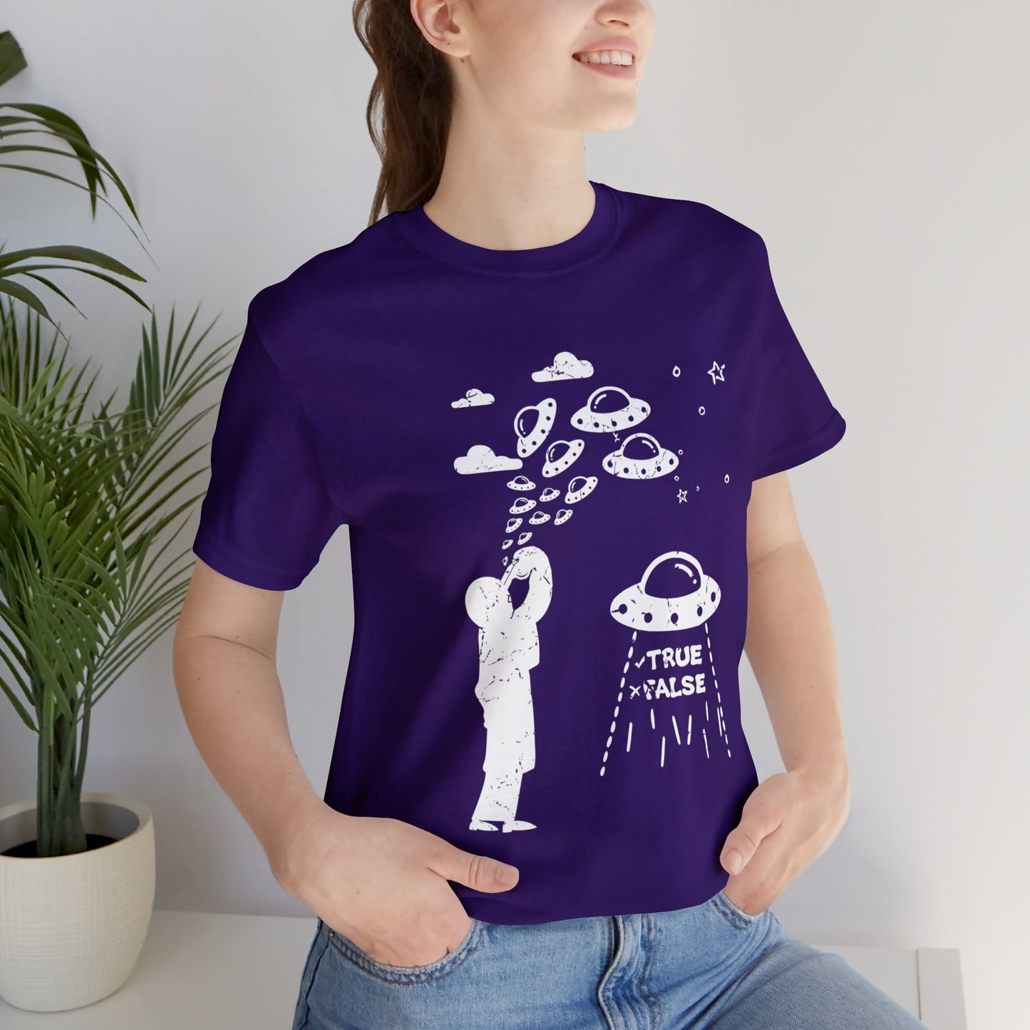 Purple - S - Are Aliens Real? Unisex Cotton T-Shirt
