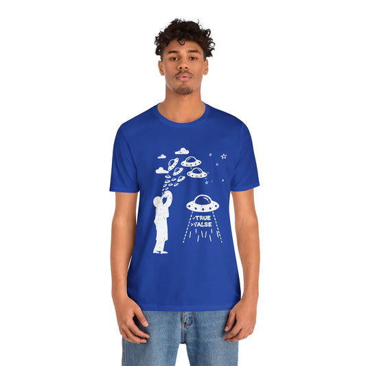 True Royal - L - Are Aliens Real? Unisex Cotton T-Shirt