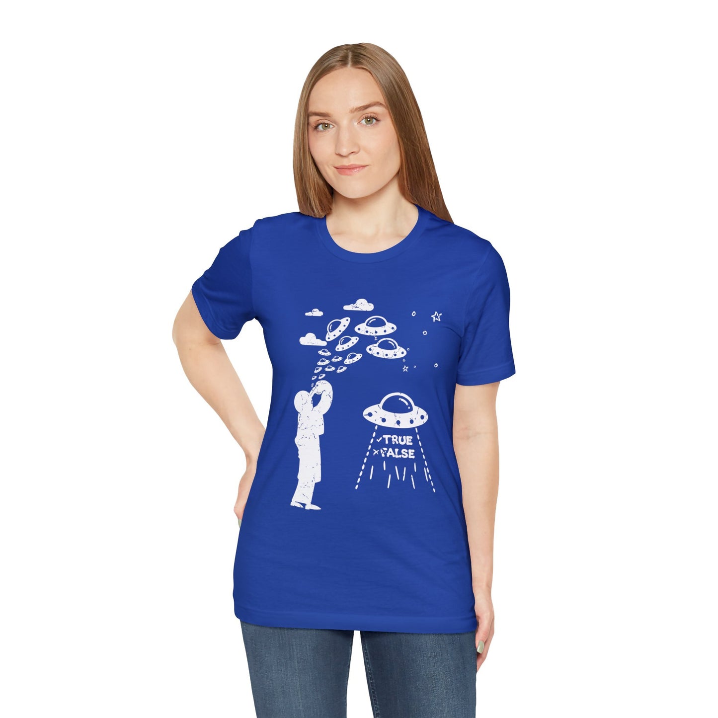 True Royal - L - Are Aliens Real? Unisex Cotton T-Shirt