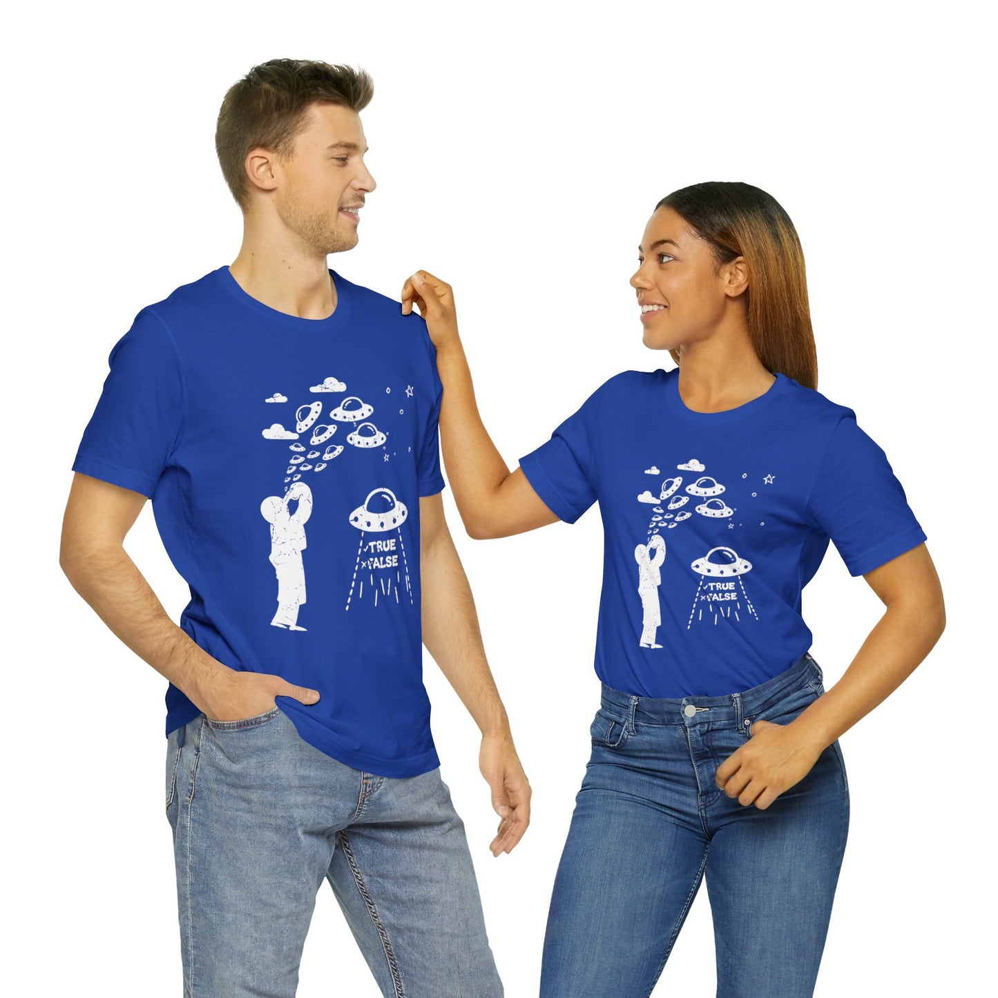 True Royal - L - Are Aliens Real? Unisex Cotton T-Shirt