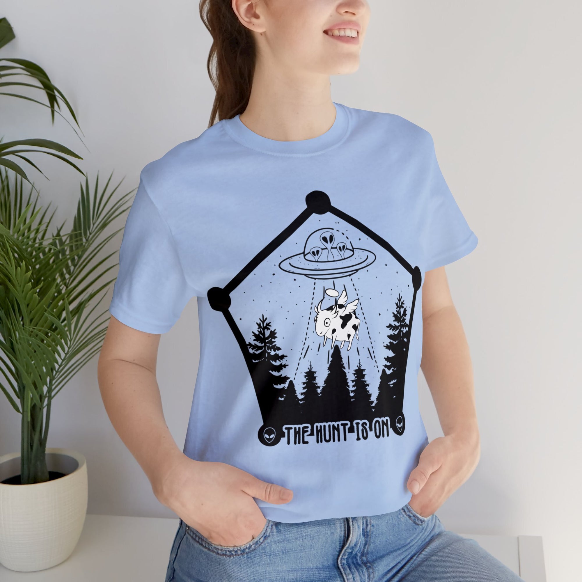 Baby Blue - L - The Hunt is On Unisex Cotton T-Shirt