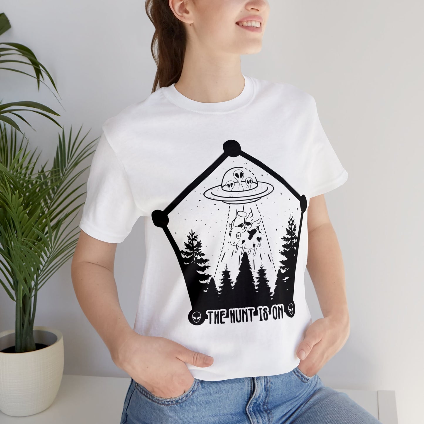 White - M - The Hunt is On Unisex Cotton T-Shirt